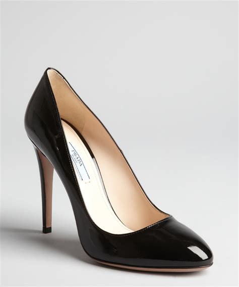 prada black patent pumps|PRADA .